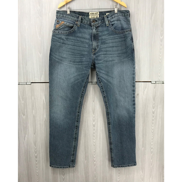 Ariat M4 Jeans Men’s 38x32 Relaxed Straight Leg Stretch Workwear Cowboy Denim - Picture 1 of 12